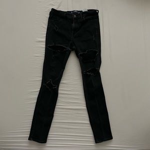 Hollister black skinny jeans- Extra Holes